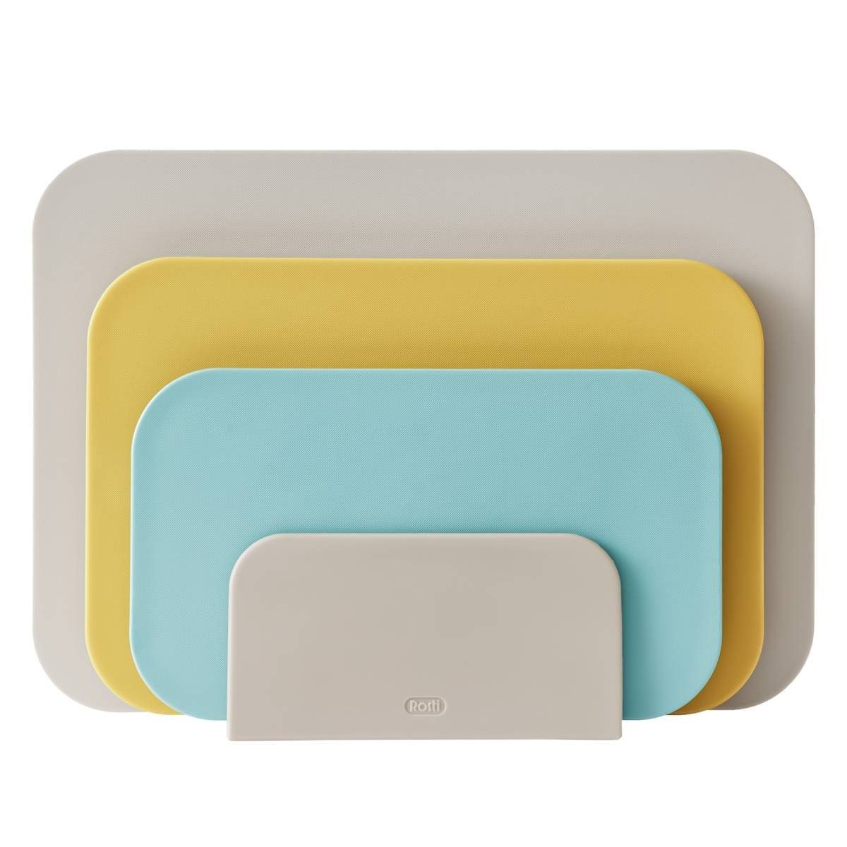 ROSTI Schneidebrett ROSTI Schneidbretter-Set CHOPTIMA, Kunststoff, (3er Set), mit Halterung