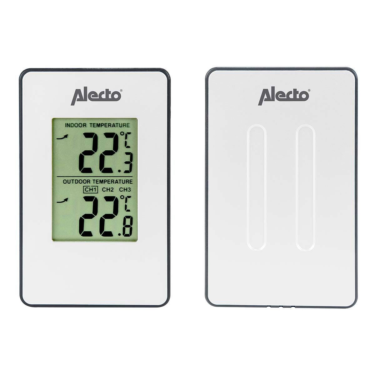 Alecto WS-1050 Wetterstation (Wetterstation Funk-Außensensor Anleitung NL / EN / DE / FR, Innen- und Außentemperatur, kabelloser Außensensor, Min-/Max-Speicher)