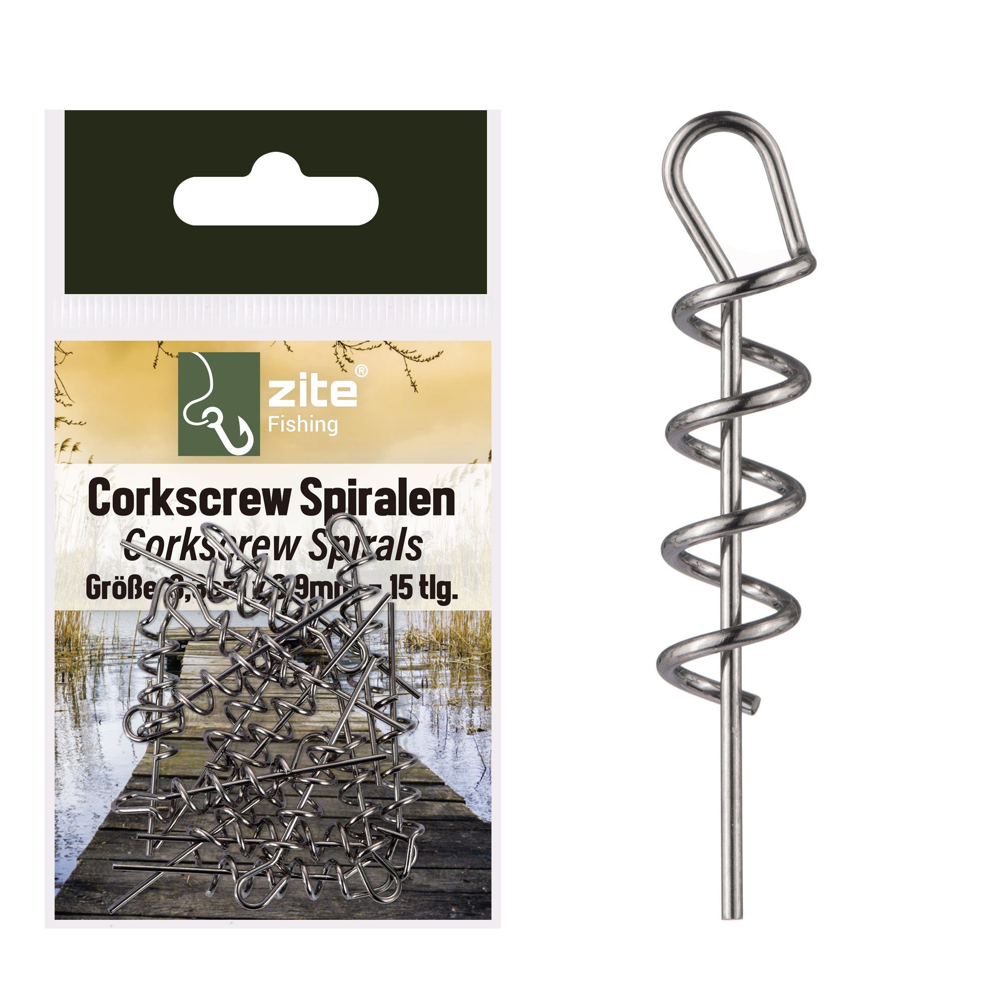 Angelwirbel Cork-Screw Spiralen Softbait-Montage 15 Stück 3,3cm x 0,9mm