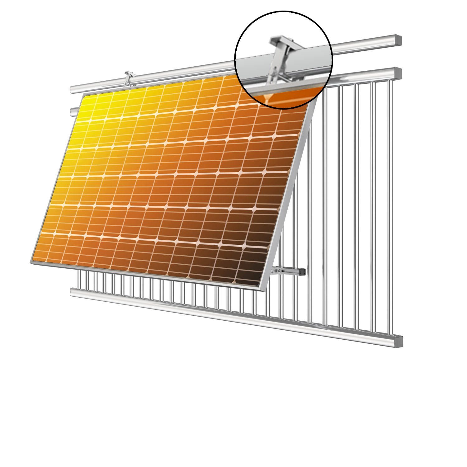 avoltik Solarmodul Halterung Alu Aufständerung für Photovoltaik Winkel eckig Solarmodul-Halterung, (Balkonhalterung, Farbe silber)