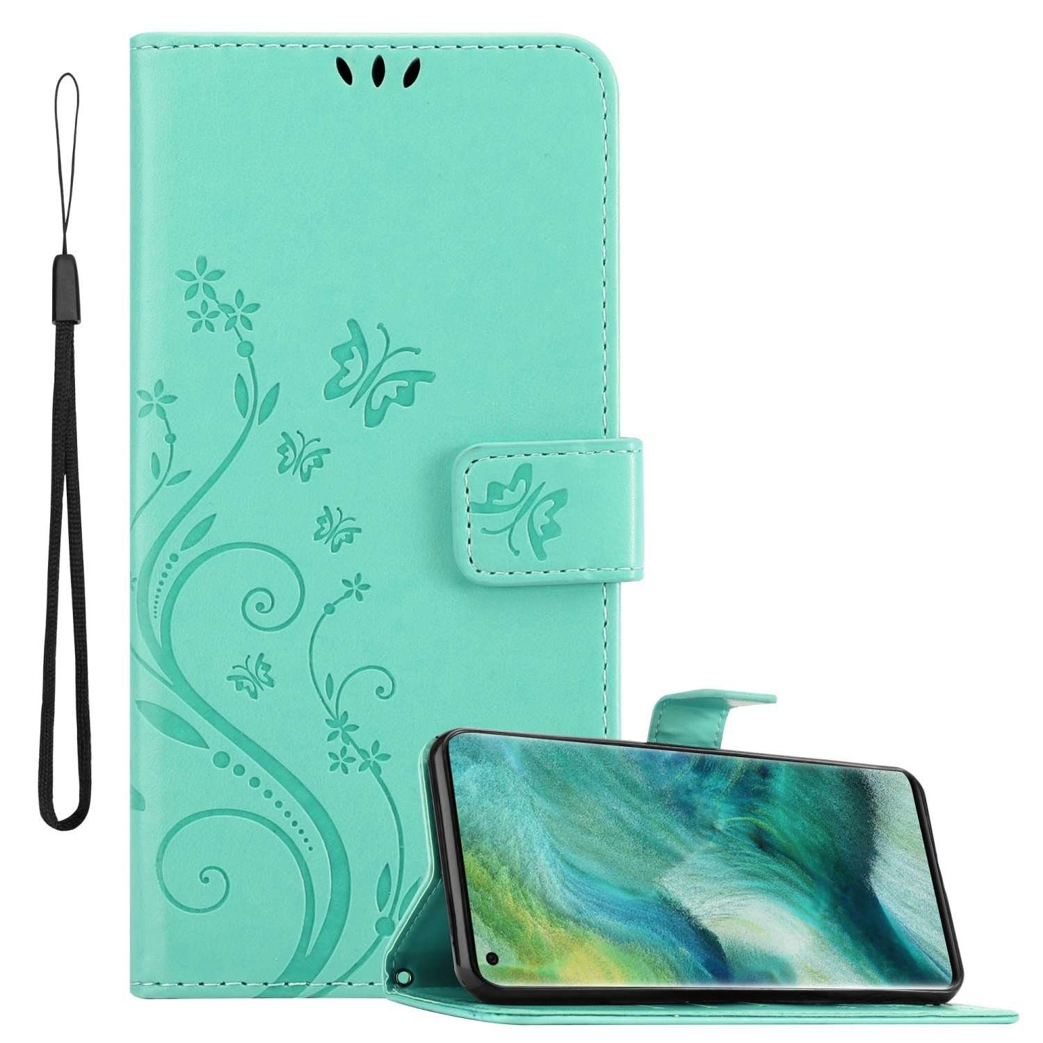 Cadorabo Handyhülle für Oppo FIND X2 Hülle Oppo FIND X2, Hülle Schutzhülle Blumen Flower mit Standfunktion Kartenfach Magnet