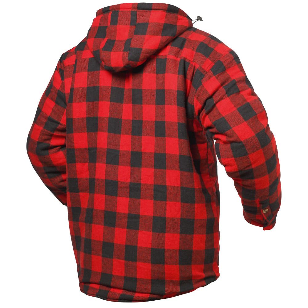 Craftland Thermohemd Flanellhemd mit Kapuze Holzfällerhemd Arbeitshemd Arbeitsjacke warme gefütterte Arbeitsjacke mit Teddy-Futter