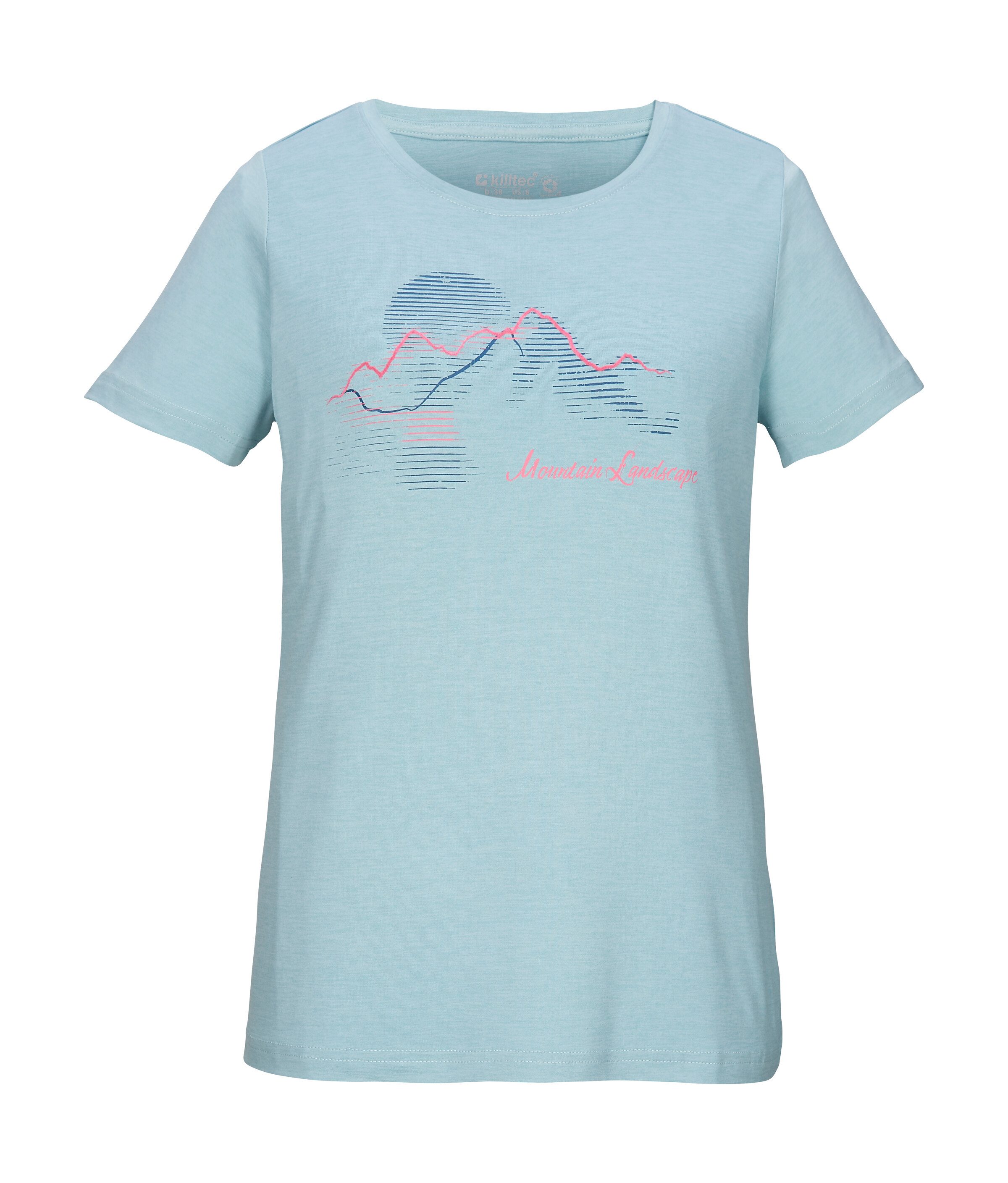Killtec T-Shirt KOS 18 WMN TSHRT Leichtes, schnelltrocknendes Damen T-Shirt mit Stretch und Print