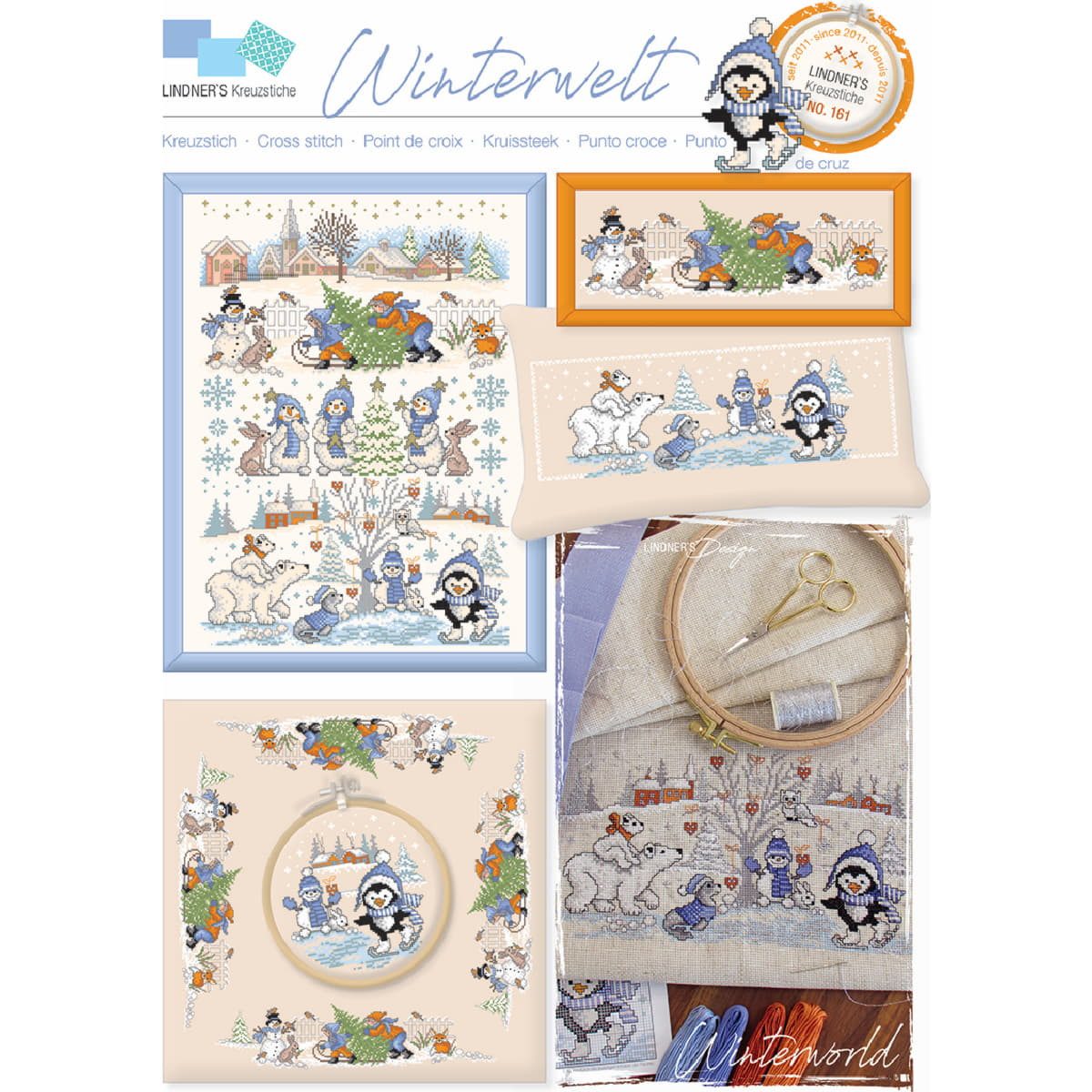 Lindner´s Kreuzstiche Kreativset Lindner´s Kreuzstich Zählmuster Vorlage "Winterwelt", 161, (embroidery kit by Marussia)
