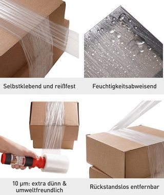 Crocco Schutzfolie, (Haushaltsset Stretchfolie, 2-St., Handabroller, 2 Rollen, 150 lfm x 8,8 cm), Selbsthaftend, feuchtigkeitsabweisend, recycelter Kunststoff, 831451