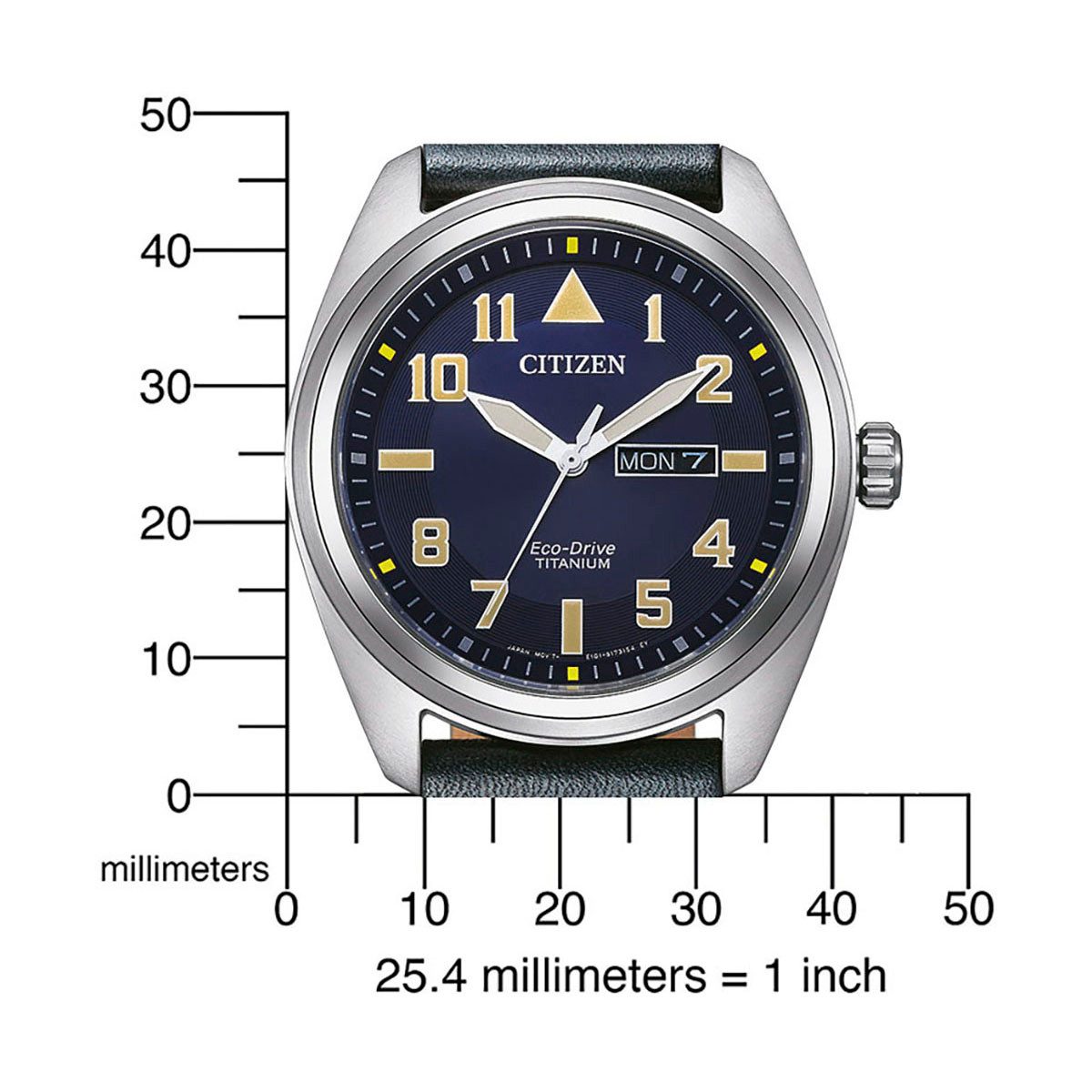 Citizen Solaruhr BM8560-45LC, Armbanduhr, Herrenuhr, Titan, Datum, Lederarmband