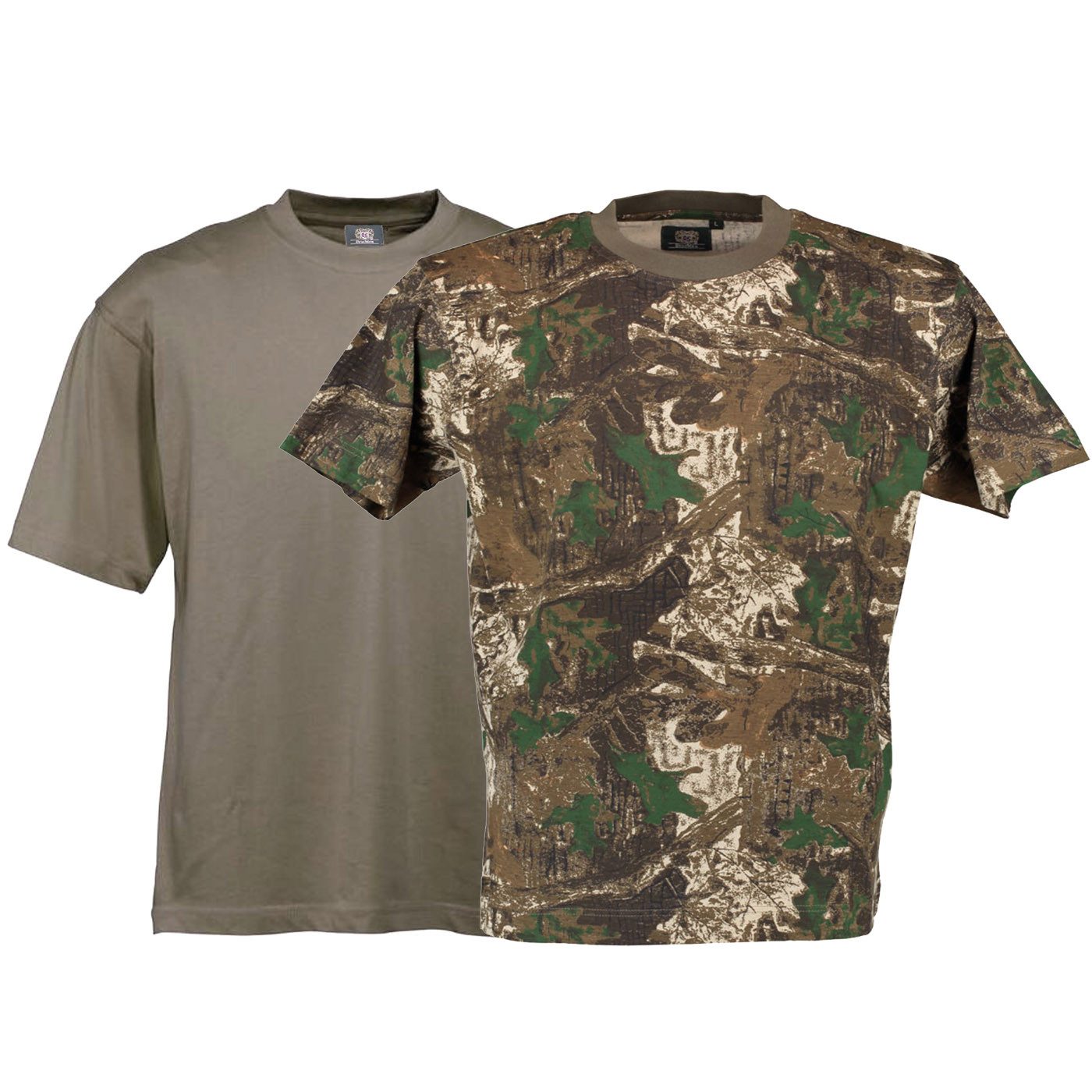 German Wear Trachtenshirt OJ15 (Spar-Set, 2er-Set) 2er Pack Jagd T-Shirt Trachtenmode Waldtarnund Oliv