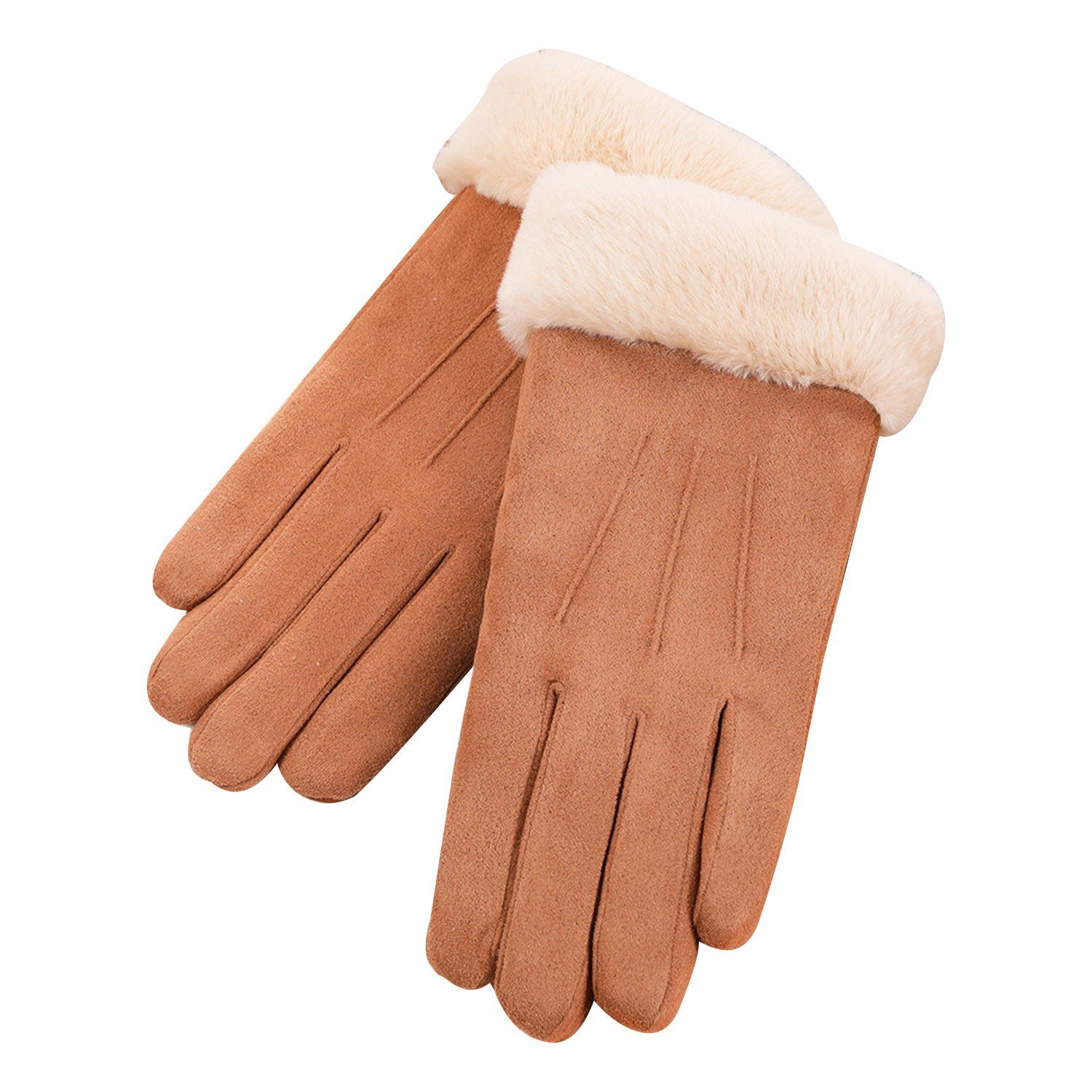 MAGICSHE Fleecehandschuhe Damen Winter Warme Touchscreen Handschuhe khaki