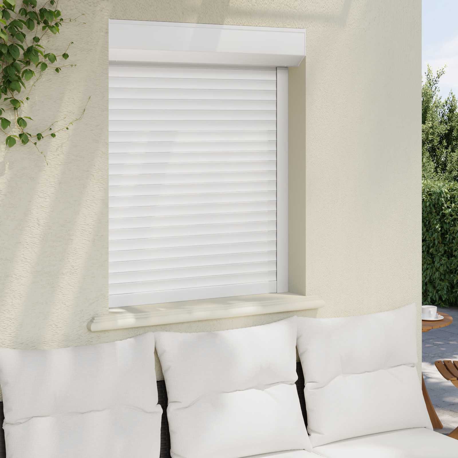 vidaXL Fensterladen Rollladen Weiß 80 x 100 cm Aluminium und Polyurethan, BxH: 14x100 cm, (1-St)