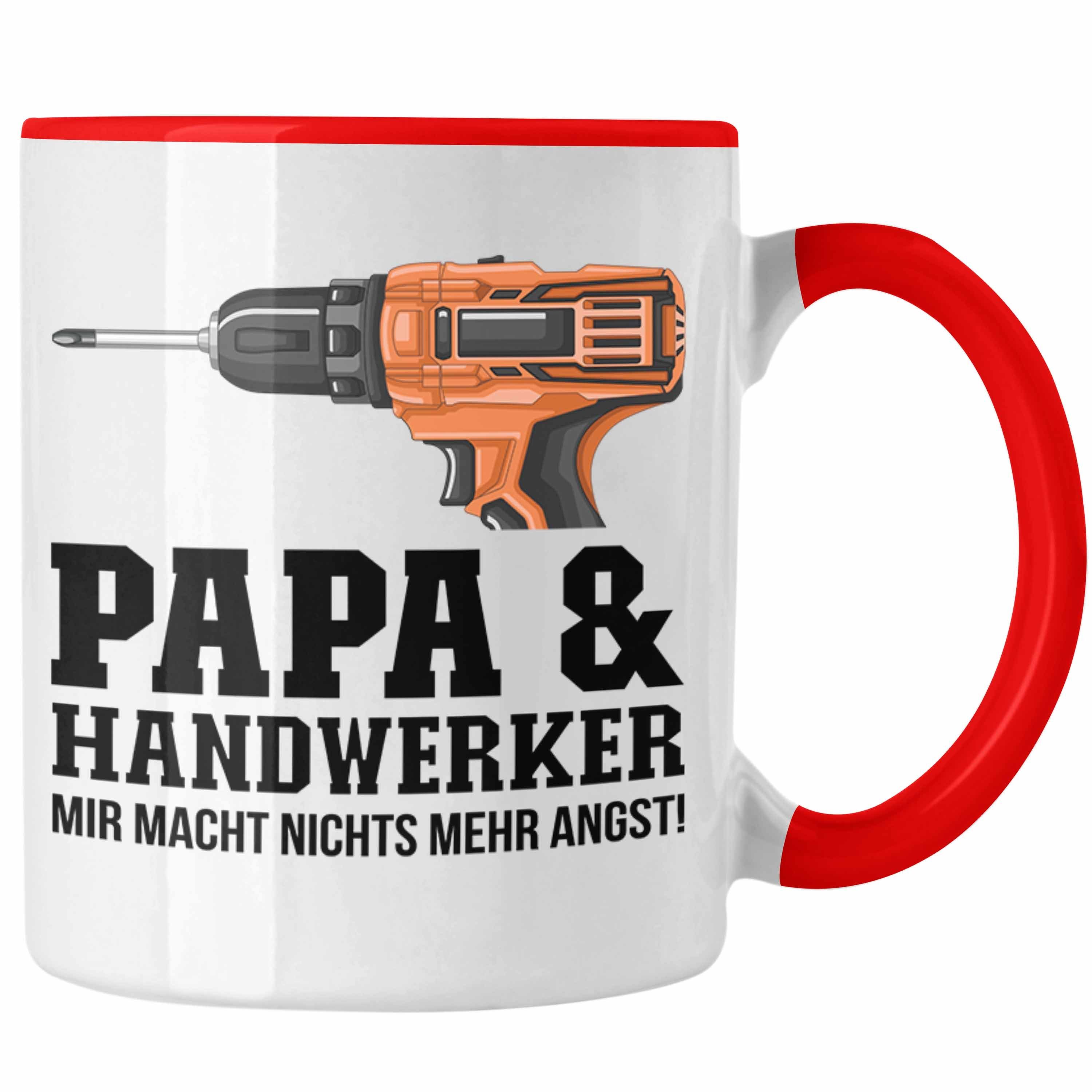 Trendation Tasse Trendation - Papa und Handwerker Tasse Geschenkidee Vater für Handwerk Rot
