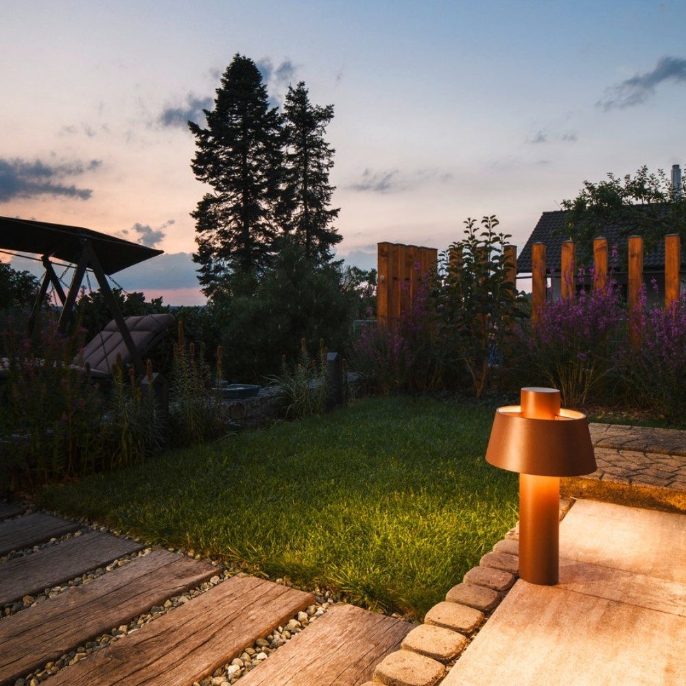 SLV Außen-Stehlampe Wegeleuchte Photoni in Rostfarbig E27 IP55 450mm