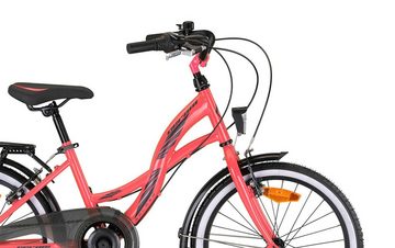 Rezzak Kinderfahrrad 20 Zoll Mädchenfahrrad Kinderfahrrad 7 Gang Rosa Neu -084, 7 Gang Shimano, Kettenschaltung