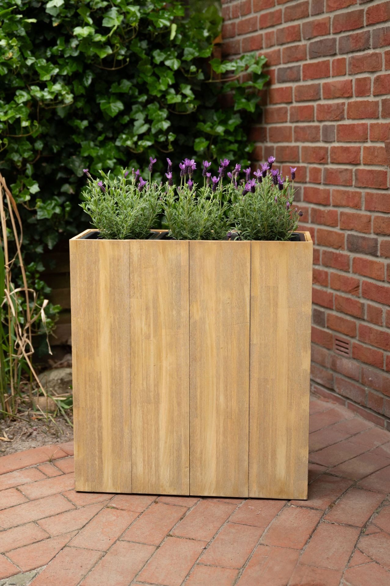 VIVANNO Pflanzkübel Holz ELEMENTO Kasten - Antikbraun Maserung (1 St), 64x25x75 cm