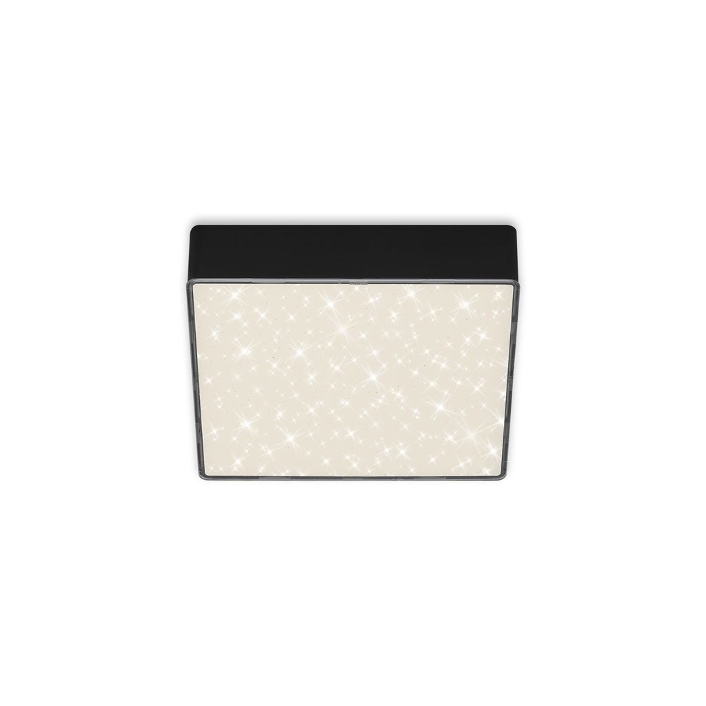 Briloner Leuchten LED Deckenleuchte 7076-415, Sternenhimmel, LED fest integriert, 2700K - Extra-Warmweiß, Deckenlampe, 15,7x15,7x3,6cm, Schwarz, 11W, Wohnzimmer, Schlafzimmer