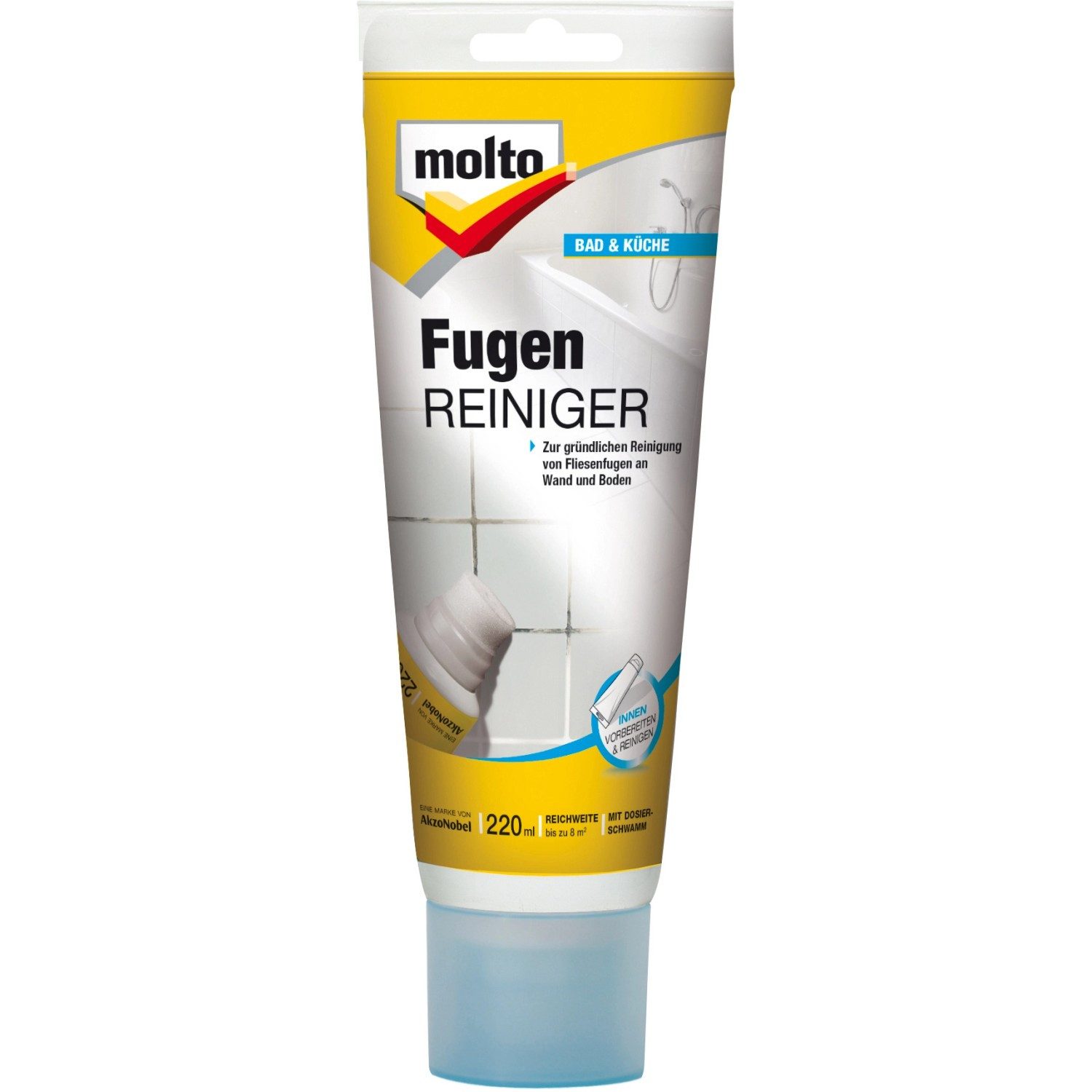 Molto Fugenversiegler Fugenreiniger Molto Farblos 220 ml mit Schwamm, (1-tlg), 220ml, farblos