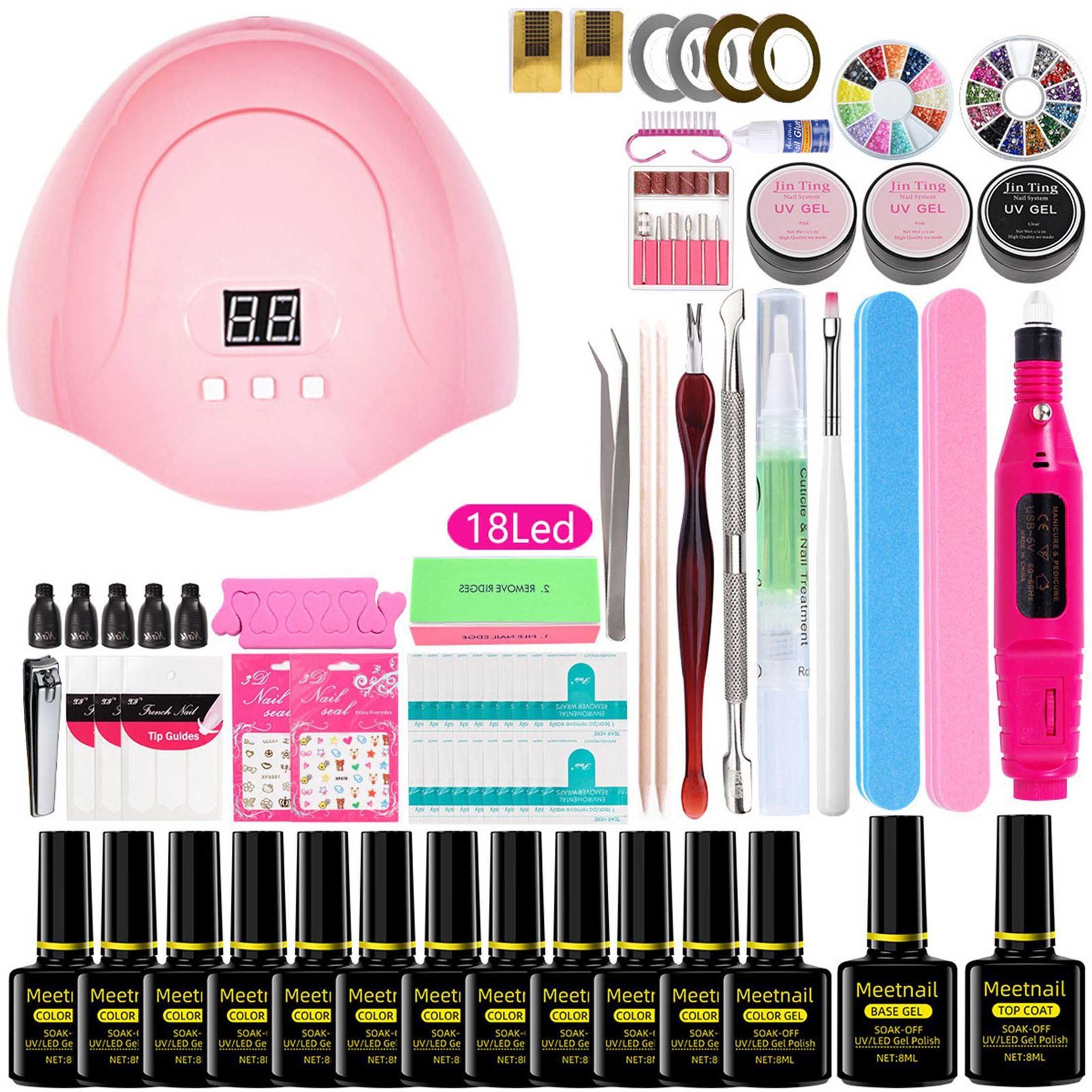 KINSI Nagellack-Set Nagellack Set, 8ml, DIY Nagelkunst, Nagelkunst set,Mit Maniküre-Licht, Komplettes Maniküreset für Anfänger/professionelle Nagelkünstler