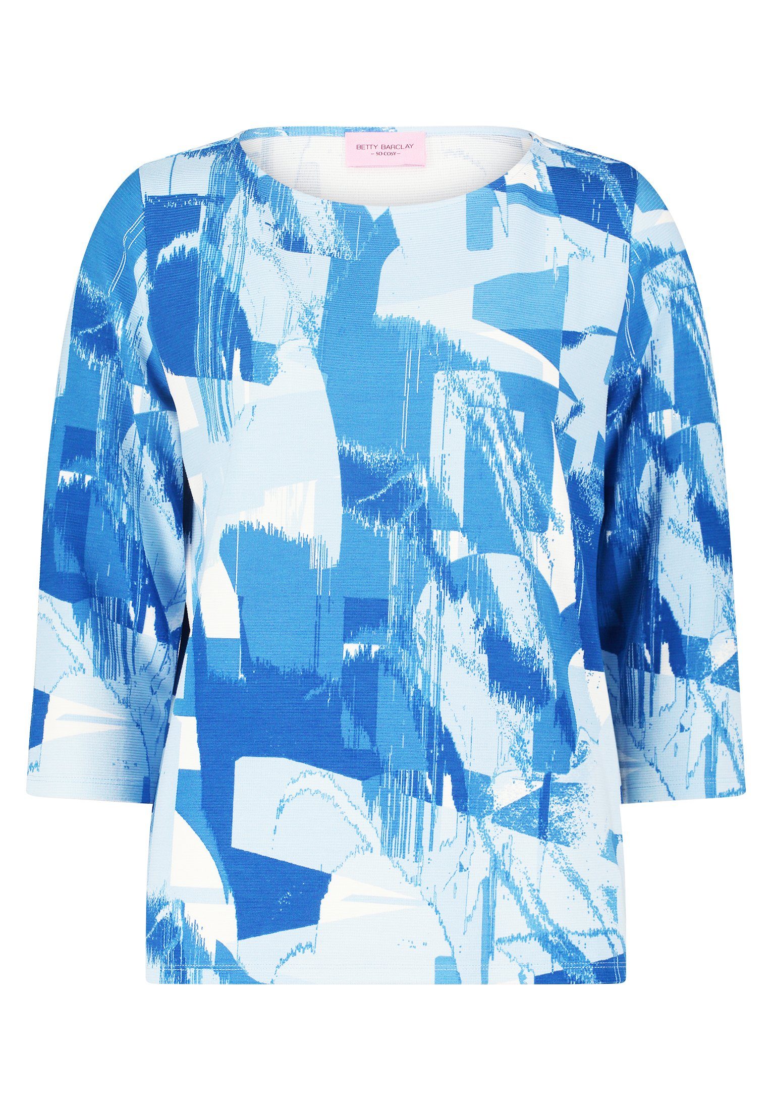 mit Material (1-tlg) Sweatshirt Barclay Betty Rippenstruktur Blue Blue-Light