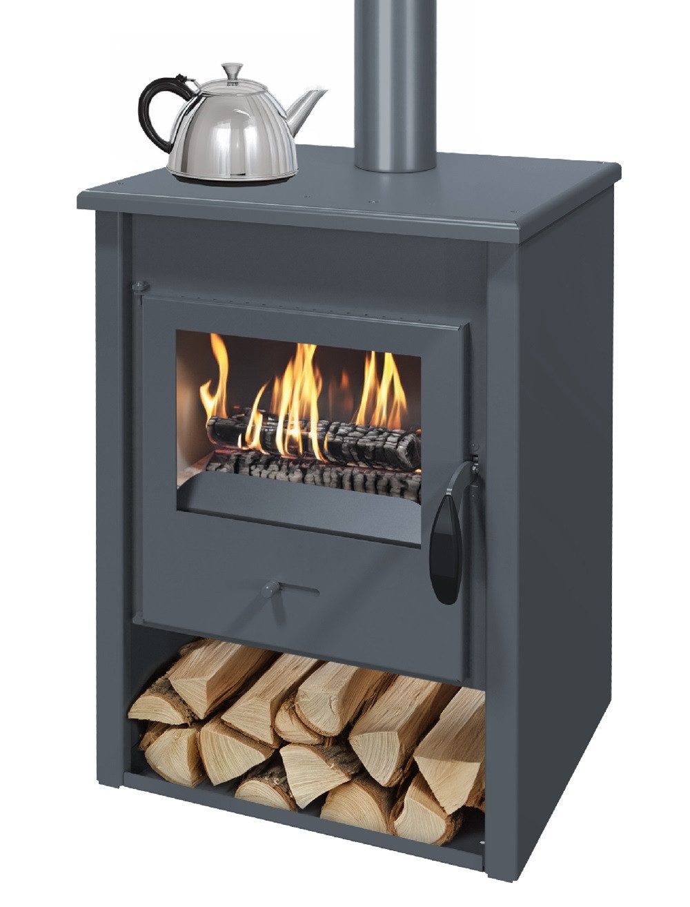 TRGO Kaminofen LUNA schwarz, 9,70 kW günstig online kaufen