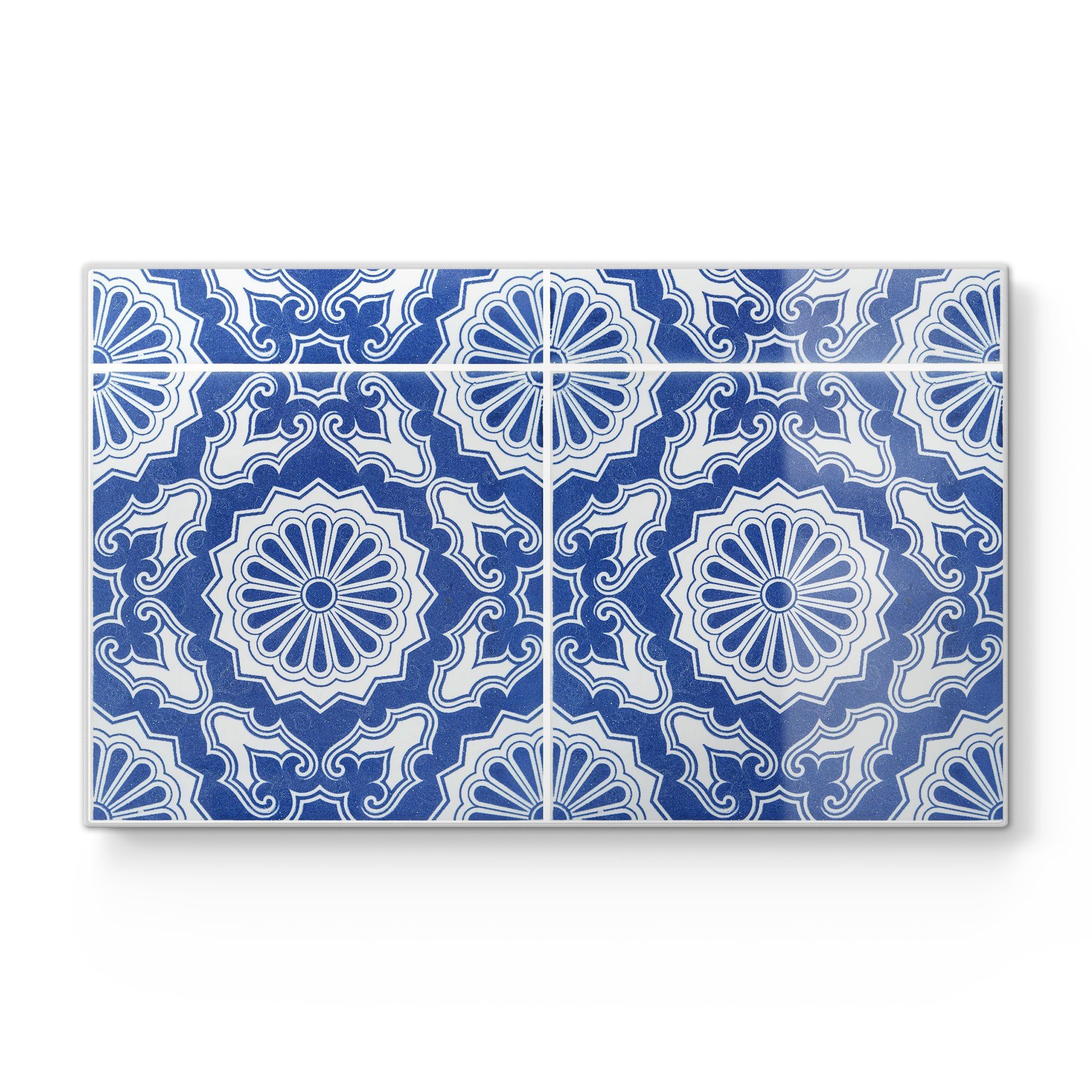 DEQORI Schneidebrett 'Glasierte Keramikfliesen', Glas, Platte Frühstücksbrett Schneideplatte