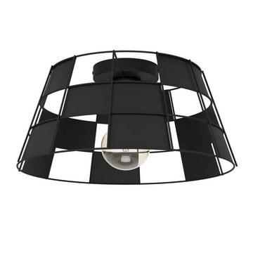 EGLO Deckenleuchte PONTEFRACT, ohne Leuchtmittel, Deckenleuchte, Wohnzimmerlampe aus Metall in Schwarz, Ø 42 cm