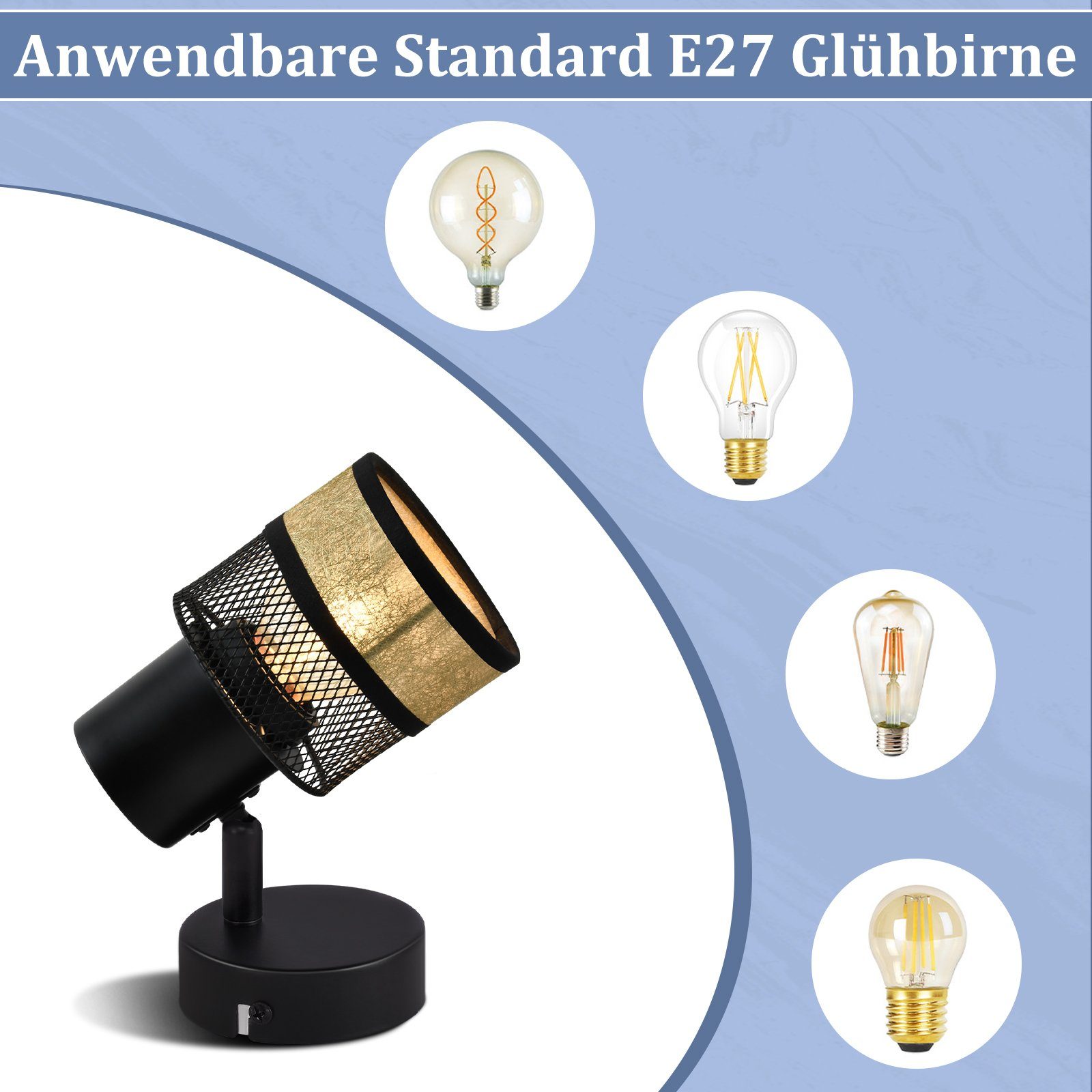 Nettlife Deckenstrahler 1/2/3/4 Flammig Schwarz Vintage E27 Flur Metall Dec günstig online kaufen