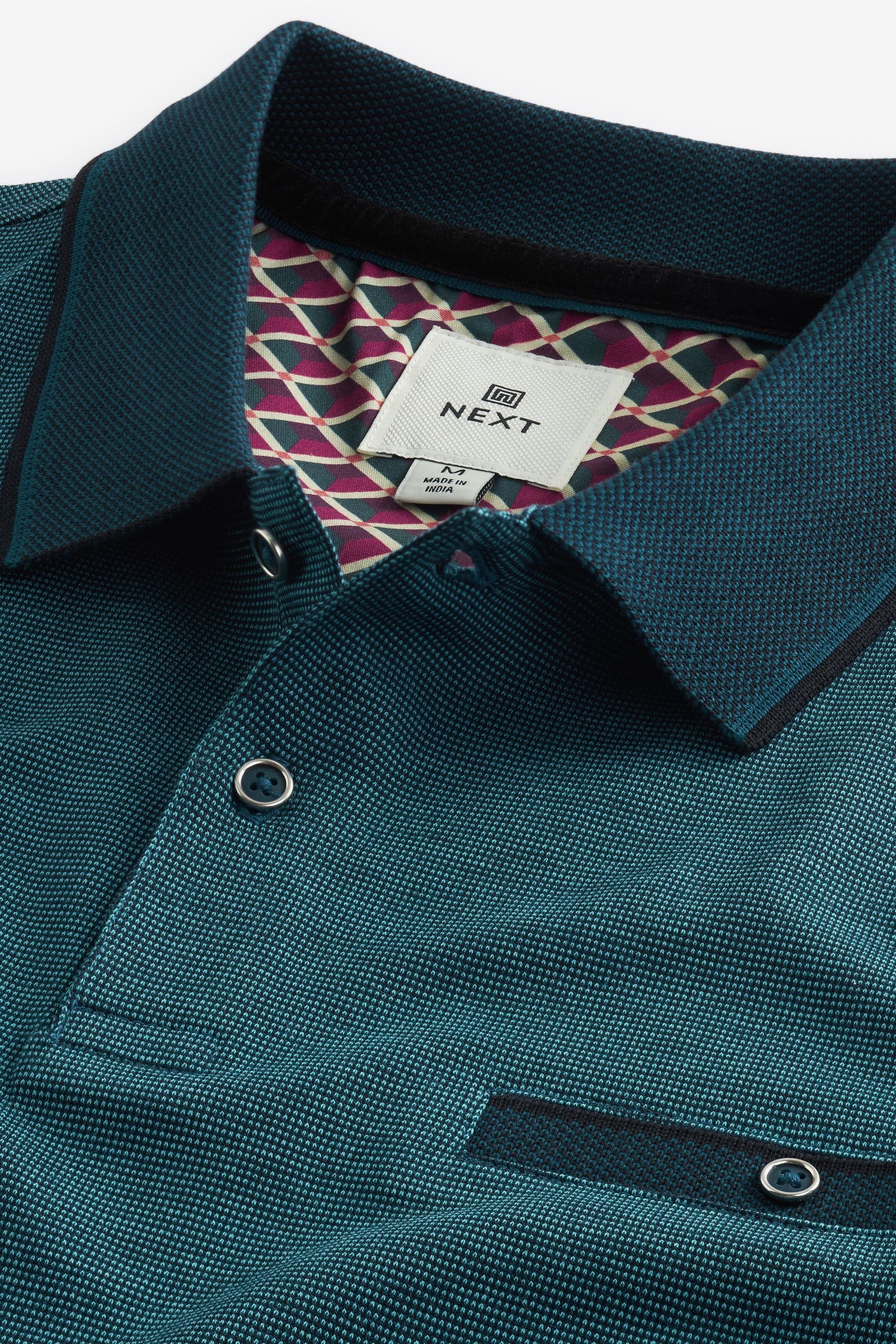 Randstreifen Next Poloshirt Polohemd (1-tlg) mit Elegantes