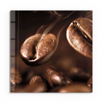 DEQORI Glasbild 'Duftende Kaffeebohnen', 'Duftende Kaffeebohnen', Glas Wandbild Bild schwebend modern
