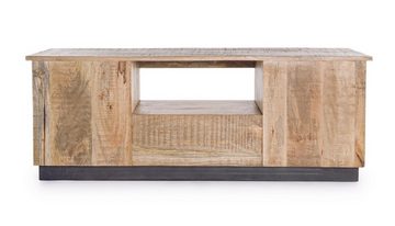 Natur24 Lowboard TV-Board Tudor 130x40x50cm Mango-Holz Schiebetüren Schublade und Fach