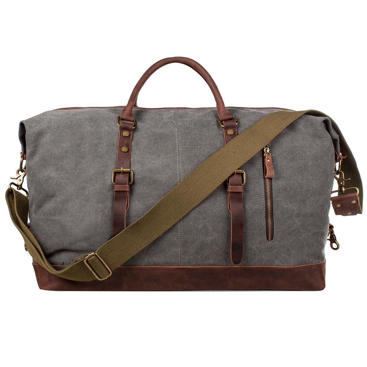 S-ZONE Reisetasche Reisetasche Segeltuch Freizeittasche Weekender Tourbag Gymbag, Große (60 L) Kapazität Reisetasche für den Wochenendausflug für Herren
