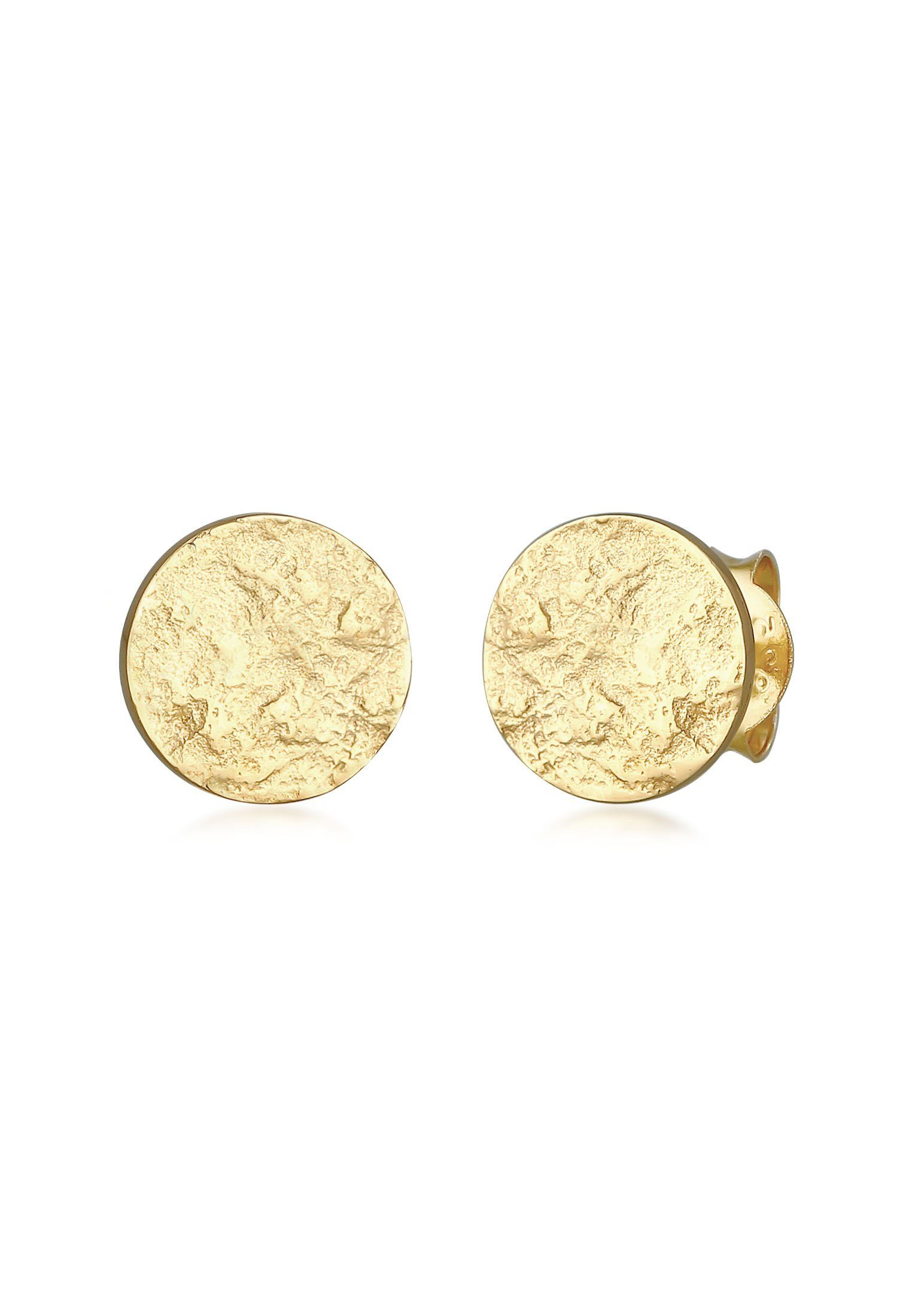 Elli Paar Ohrstecker Plättchen Rund Struktur Silber 925 günstig online kaufen