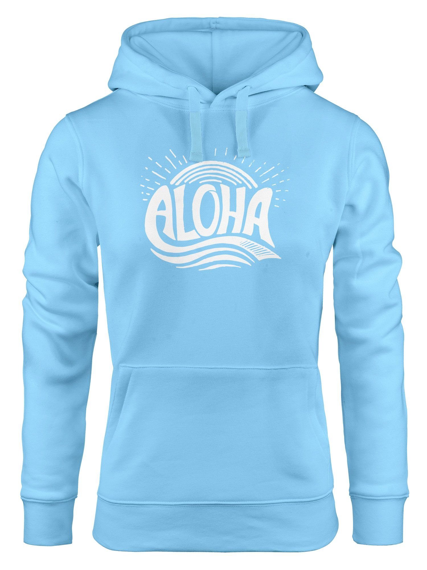 Neverless Hoodie Hoodie Damen Aloha Wellen Surfing Sommer Kapuzen-Pullover Neverless®