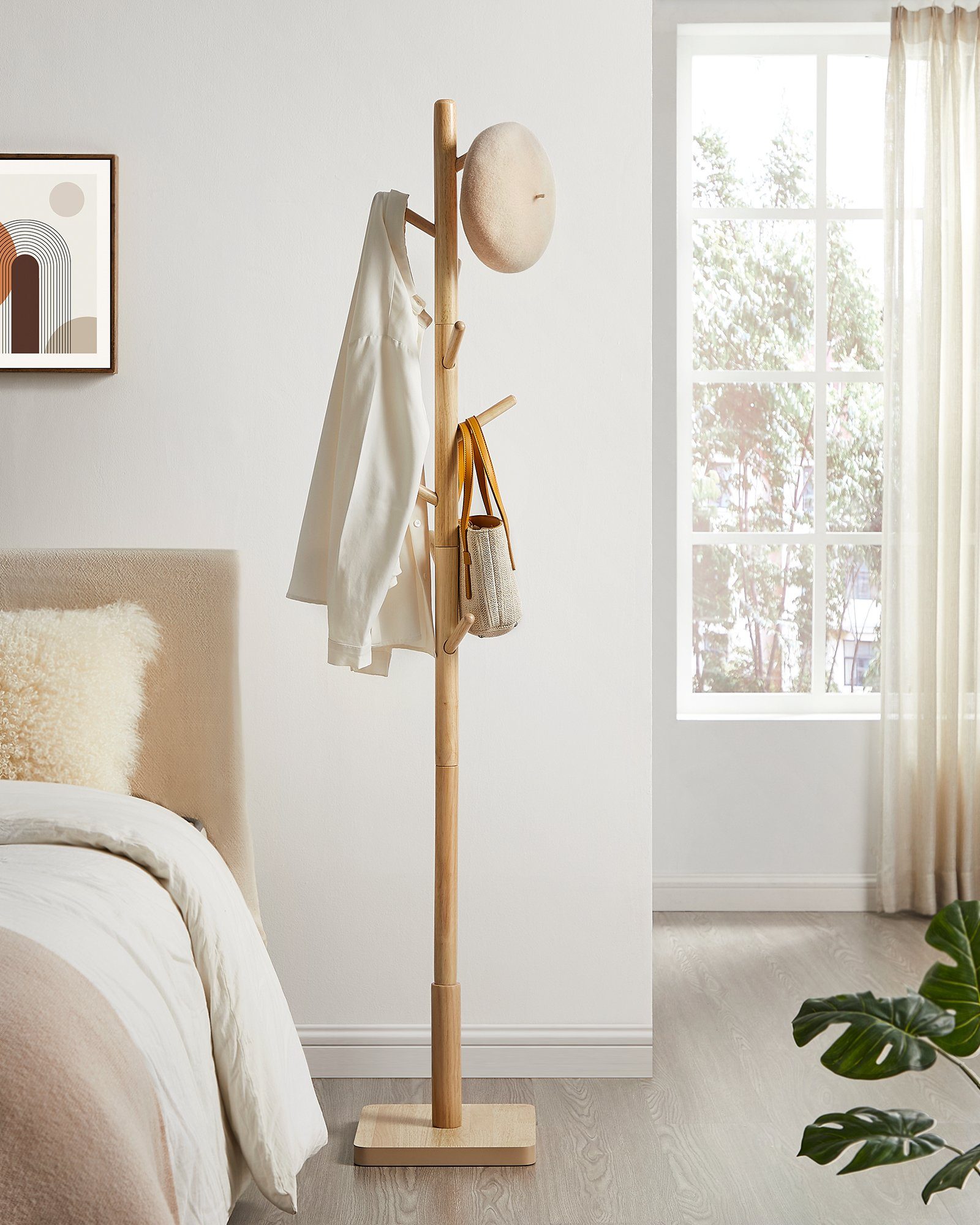 VASAGLE Garderobenständer Kleiderständer, Massivholz, 30 x 30 x 175 cm günstig online kaufen
