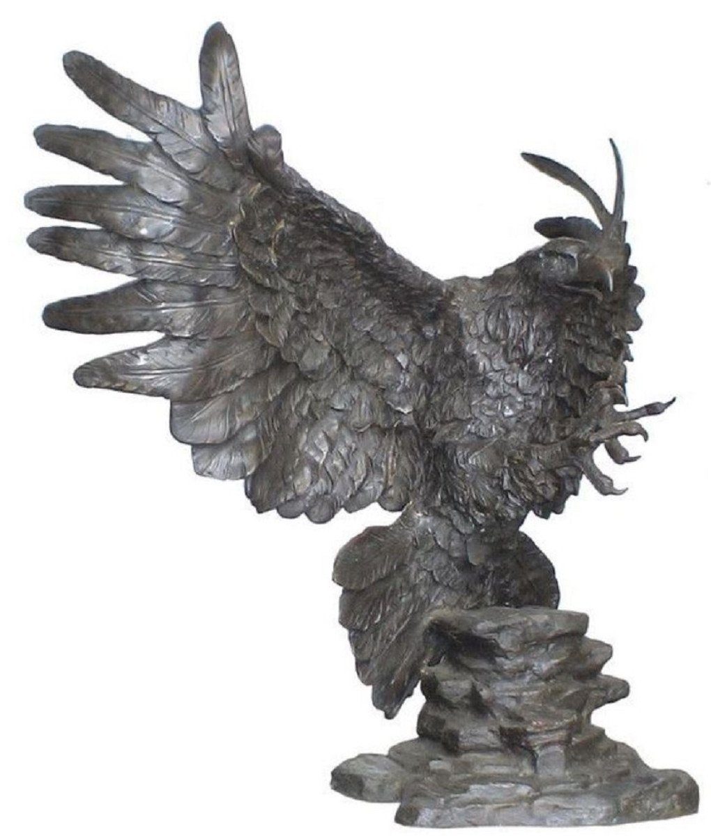 Dekofigur Silber Adler Casa Bronze Wohnzimmer Qualität x Bronze Luxus - 105 x Deko H. Deko - Padrino 55 Skulptur Riesige 105 Luxus cm Figur -