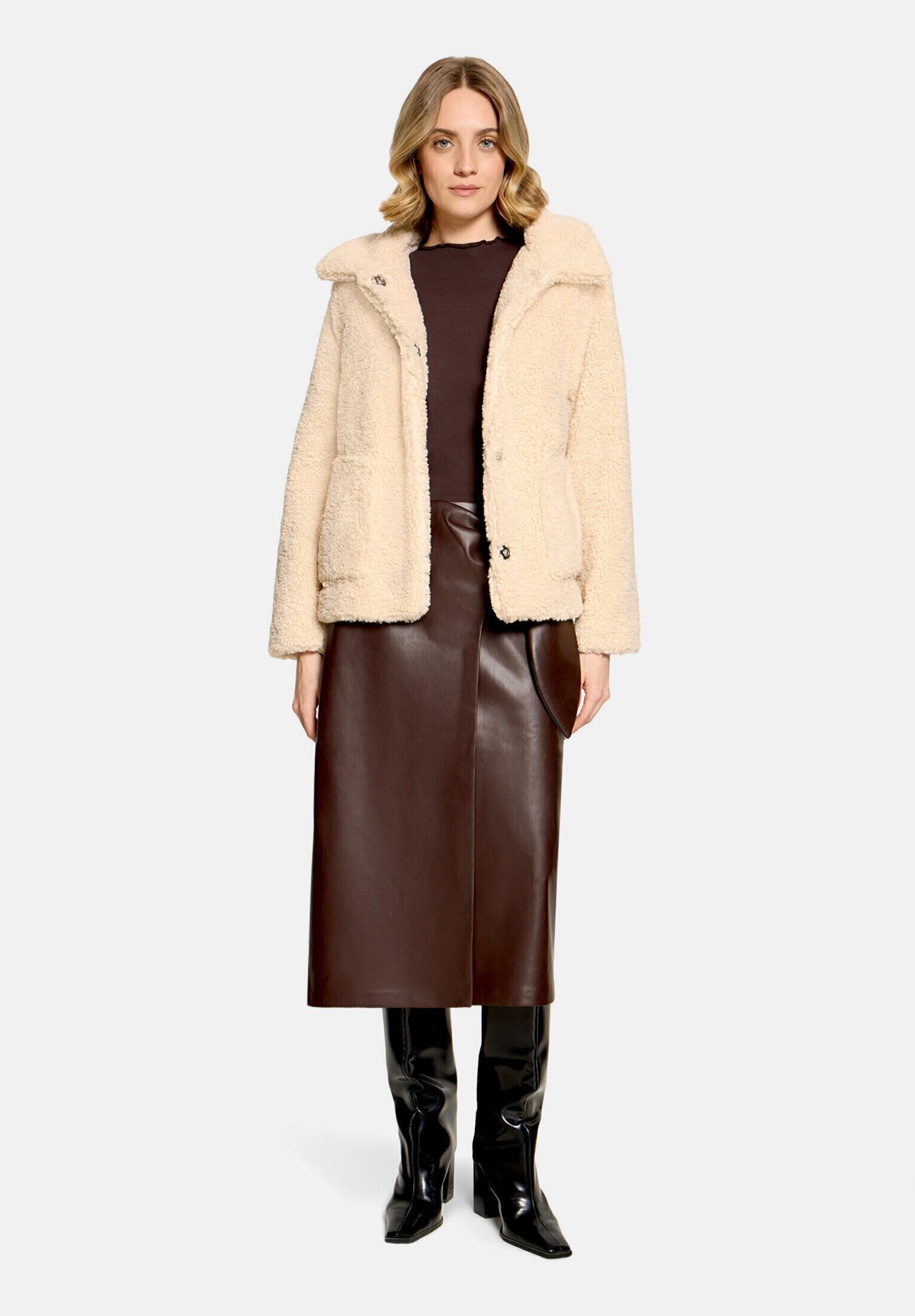 Cartoon Plüschjacke Damen mit Kragen
