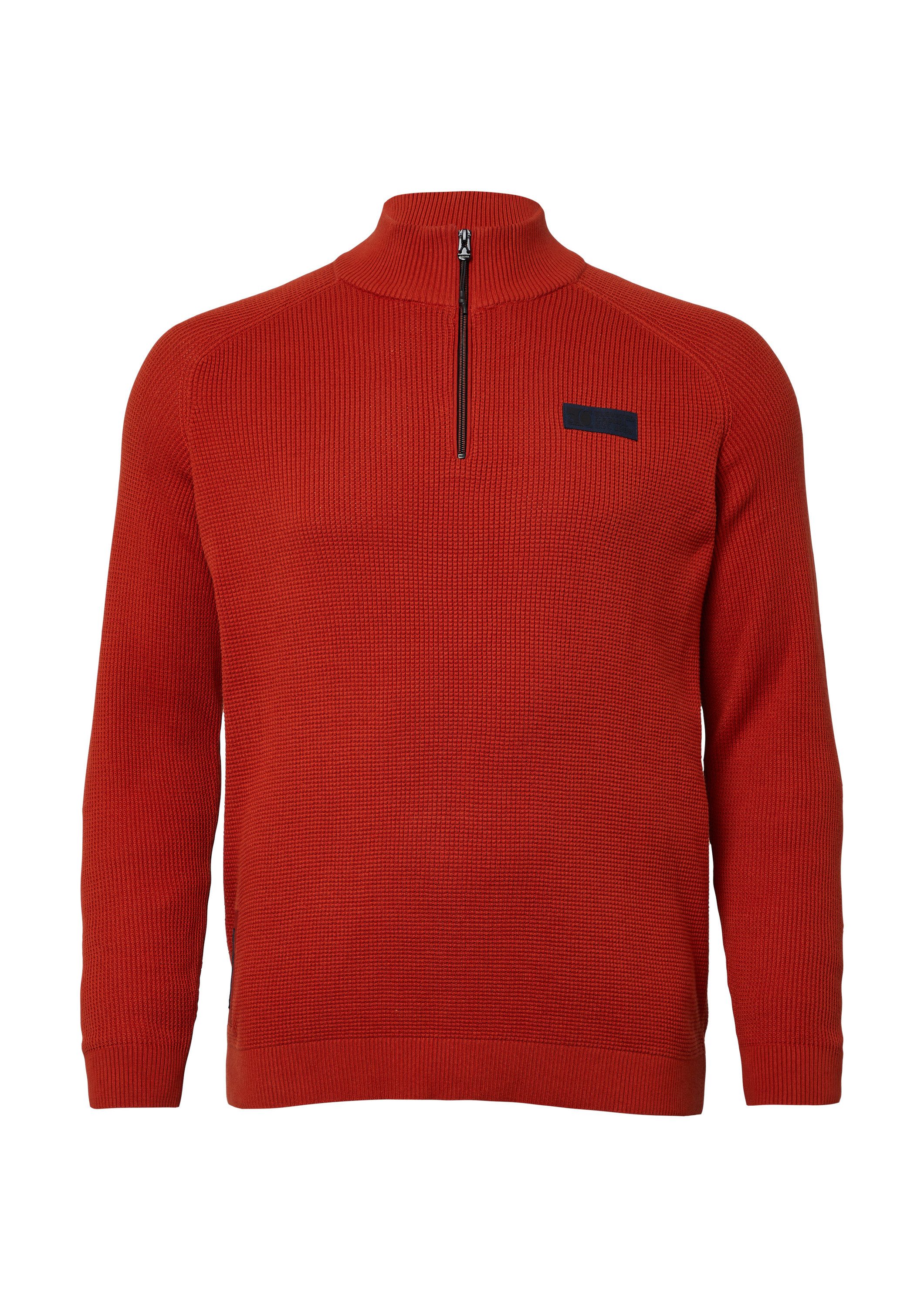 s.Oliver Longpullover Strickpullover Pullover aus Strukturstrick mit Troyer günstig online kaufen