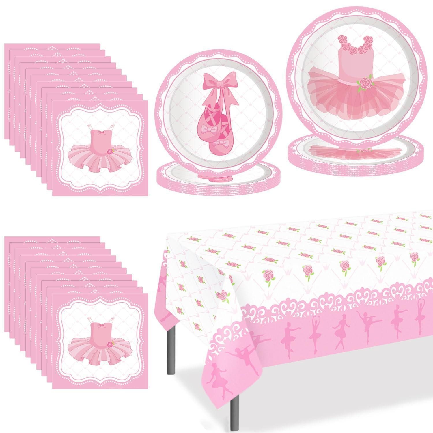 LuxusKollektion Pappteller Partygeschirr Ballett 8 Gäste Rosa, (1 St)