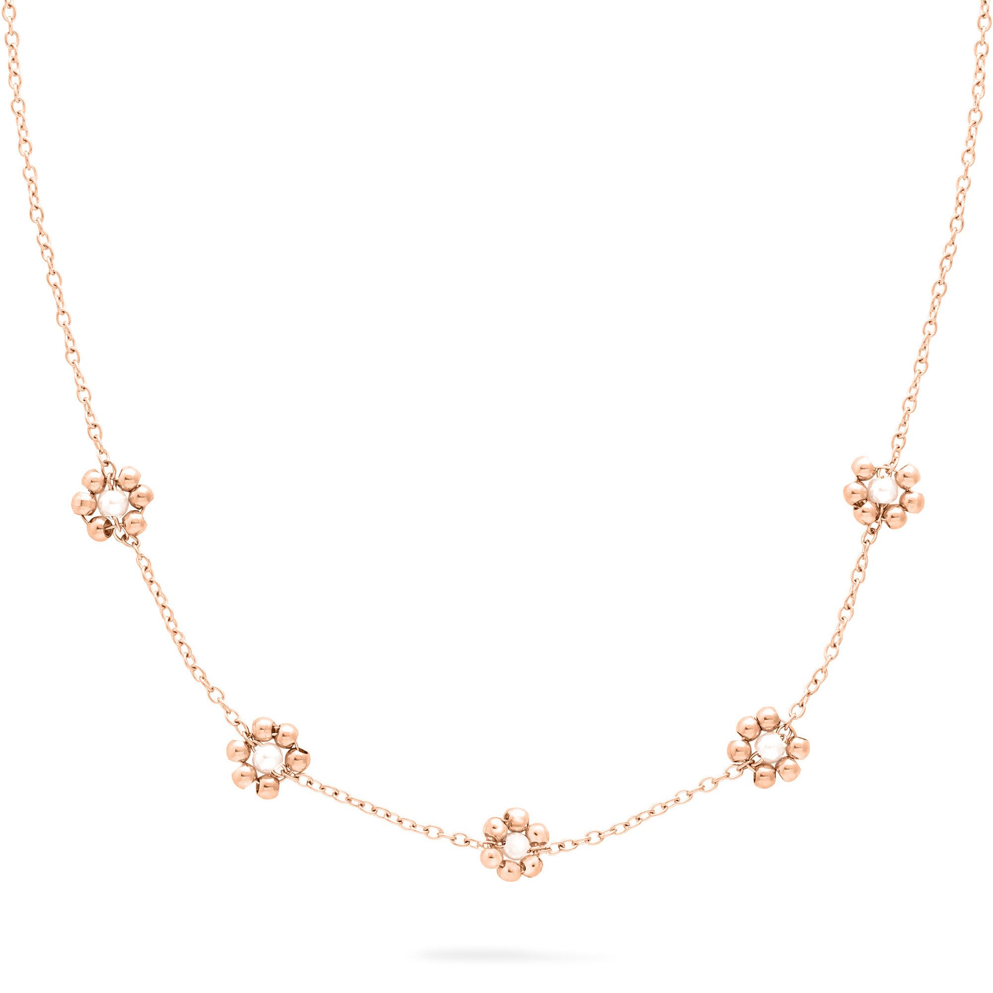 s.Oliver Kette mit Anhänger Flower, Blüten-Design, mit Perle (imitiert)