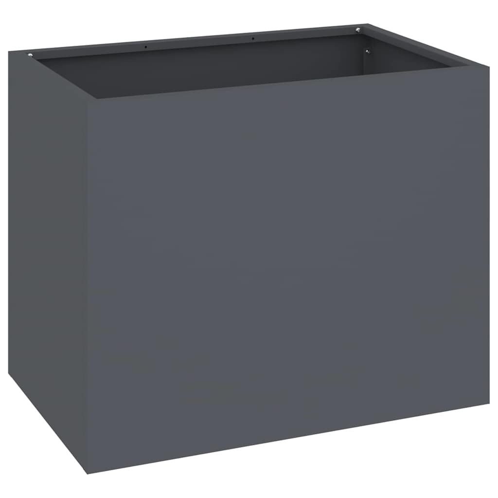 vidaXL Blumentopf Gartenblumentopf Anthrazit Kaltgewalzter Stahl günstig online kaufen