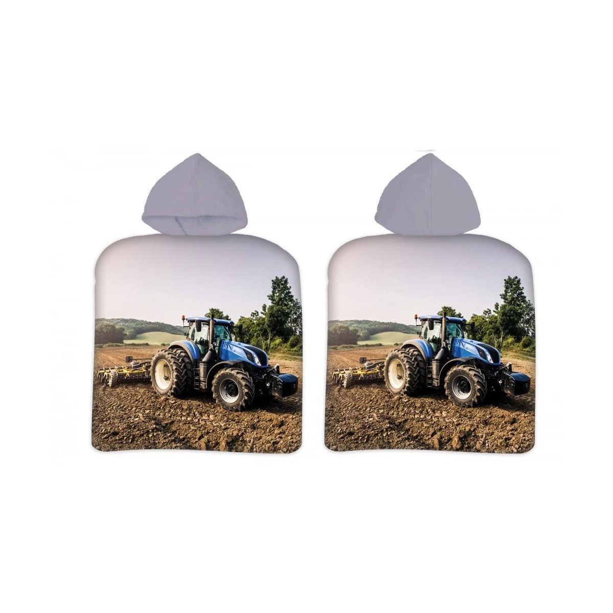 Aptex Badeponcho Traktor Unisex Kinder, Lang, Frottee, Keine / nicht relevant, Schlupf, Badeponcho, Bademantel, Badehandtuch, Badetextilien, Cardigan