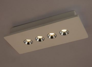 etc-shop LED Deckenspot, LED-Leuchtmittel fest verbaut, Warmweiß, LED Deckenleuchte Wohnzimmerlampe 4 flammig Spot Deckenlampe Küche, 4