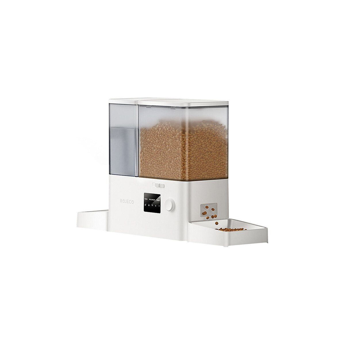 ROJECO Futterspender Rojeco 2-in-1 Trinkbrunnen & Futterautomat WLAN Weiß