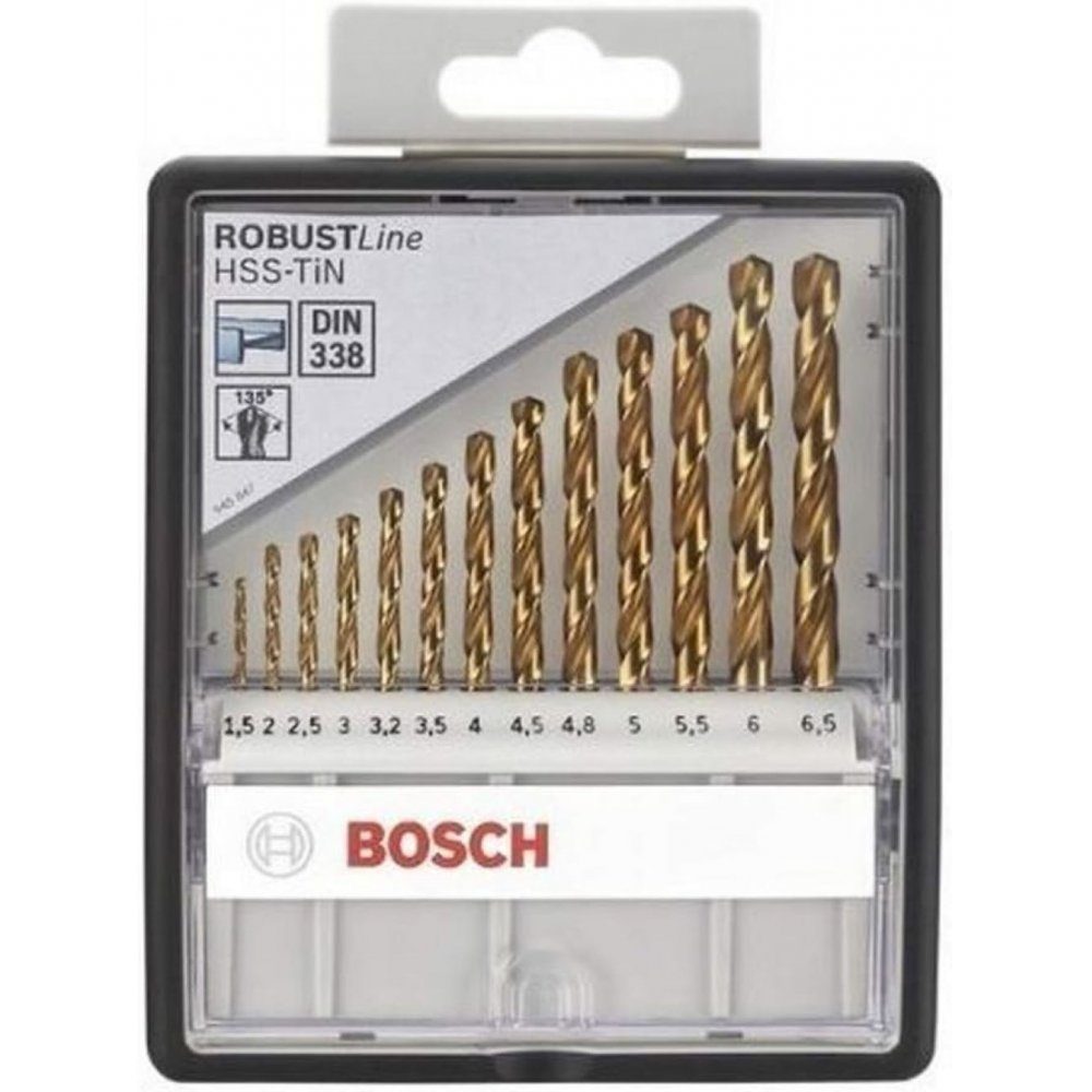 BOSCH 13-teilig gold, 2607010539 - - RobustLine Metallbohrer-Set Metallbohrer (Set)