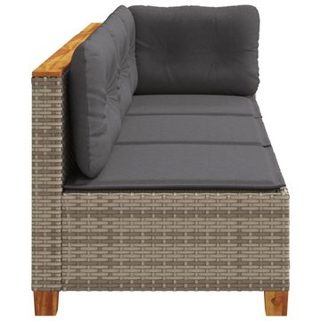 vidaXL Loungesofa Gartensofa mit Kissen 3-Sitzer Grau Poly Rattan