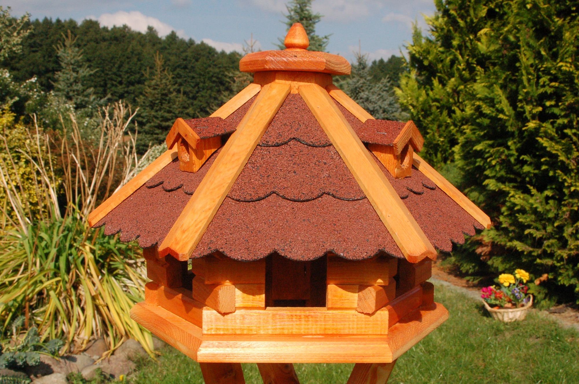 Vogelhaus Vogelhäuschen, Vogelhaus mit Bitumschindeln, behandelt