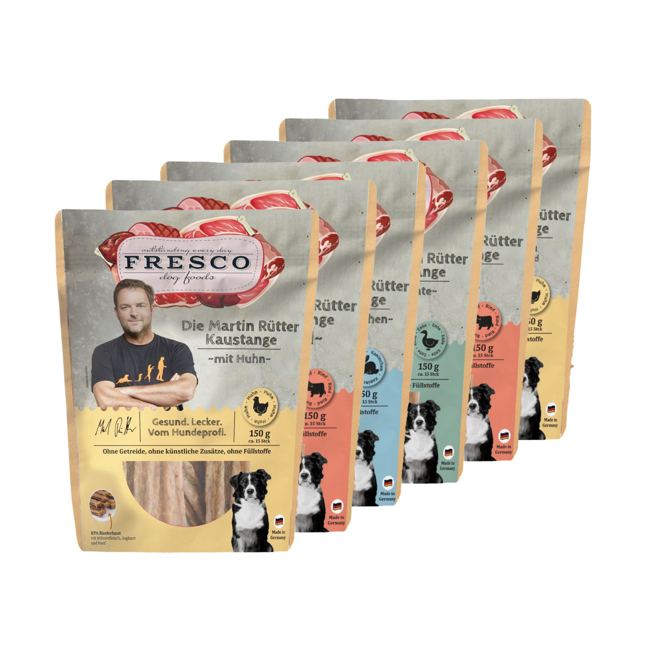 Fresco Dog Martin Rütter Kaustangen für Hunde PROBIERPAKET 6x150g, Snack für: Hunde, Hundeleckerli für die Zahnpflege & als Belohnung