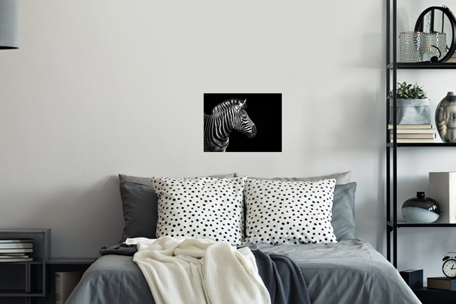 Porträt - MuchoWow - Selbstklebend, Schwarz Wandsticker Weiß St), Zebra Tiere - Wandtattoo, (1 Schlafzimmer - Wohnzimmer, Wandaufkleber,