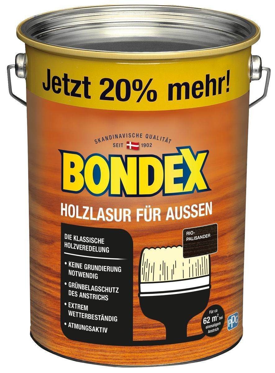 Bondex Holzschutzlasur Bondex Holzlasur für Außen, witterungsbeständig, 4,8 l, Rio Palisander