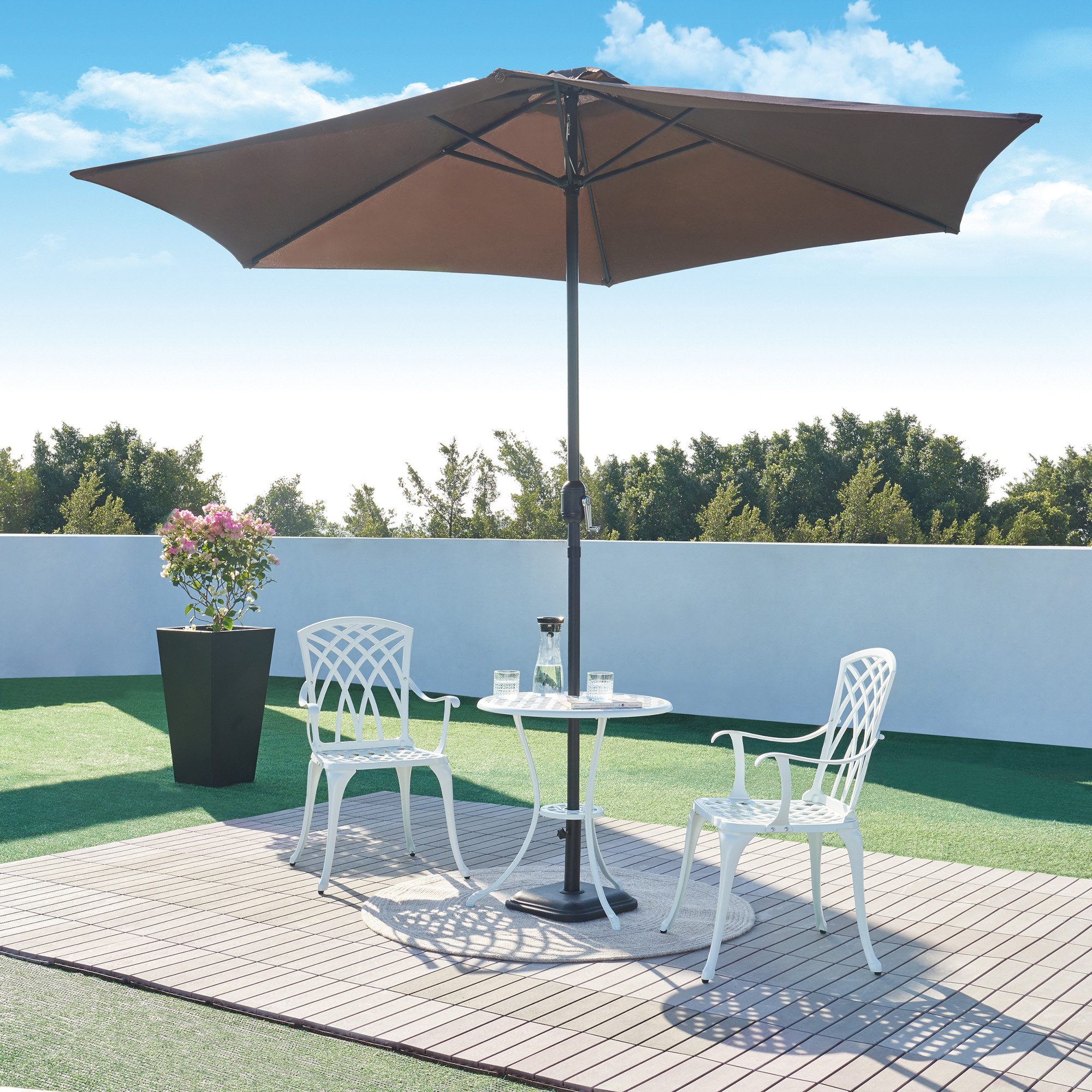 casa.pro Balkonset, (Set, 3-tlg., 1 Tisch, 2 Stühle), »Vena« Bistroset aus Aluminiumguss Weiß