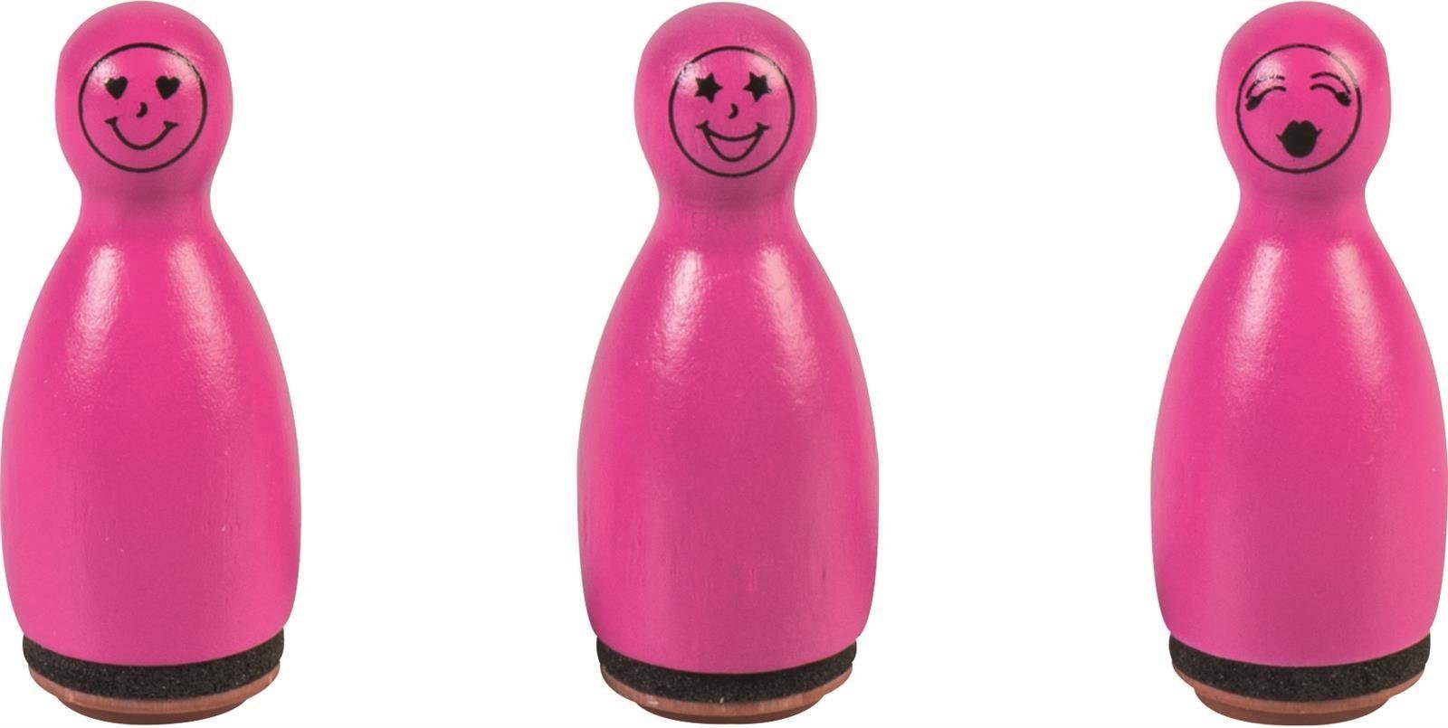 Heyda Heyda 204888630 Stempel-Figuren "Gesichter" pink Stempelkissen