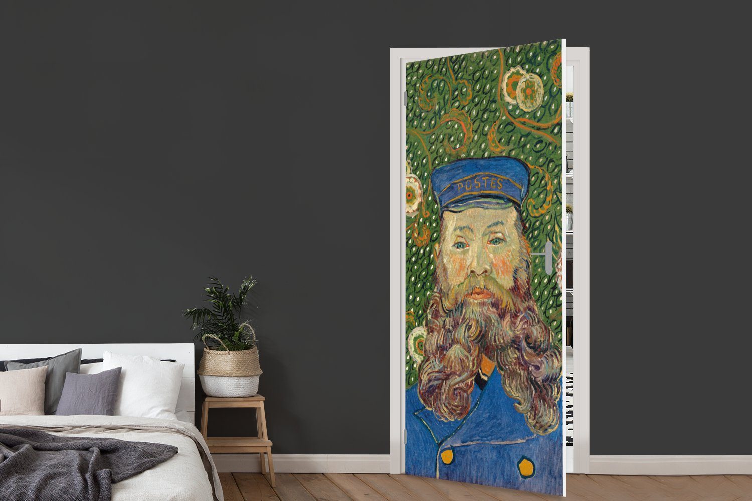 - Türaufkleber, Türtapete van des Matt, Roulin (1 Postboten St), Joseph für 75x205 Tür, cm MuchoWow Vincent bedruckt, Porträt Gogh, Fototapete